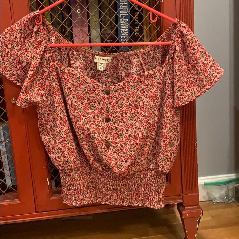 Pink Floral Crip Top